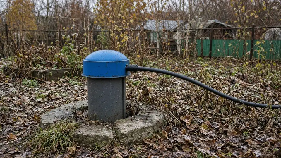Герметичный оголовок на устье скважины с отмосткой