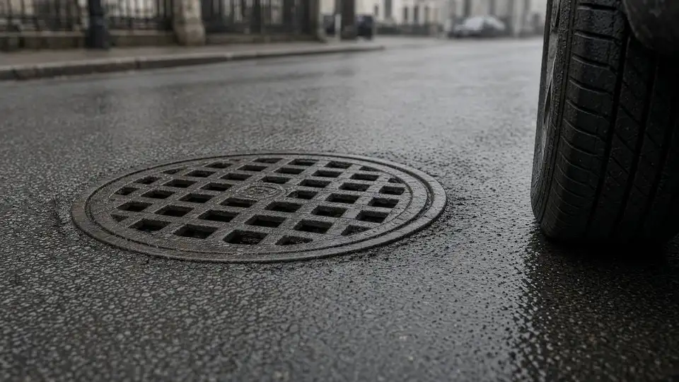 Чугунная рама люка перед установкой в оголовок колодца